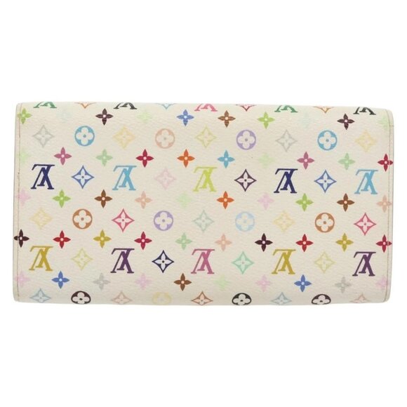LOUIS VUITTON Multicolor Portefeuille Sarah Wallet White M93532 LV Auth 142372 - Picture 2 of 16